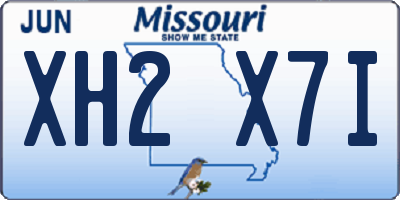 MO license plate XH2X7I