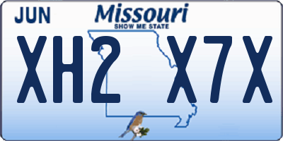 MO license plate XH2X7X
