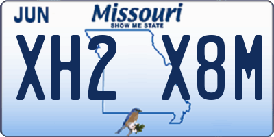 MO license plate XH2X8M