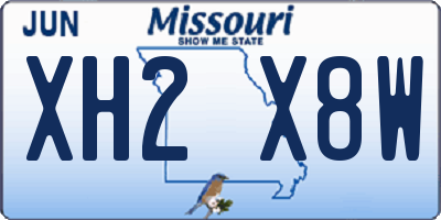 MO license plate XH2X8W