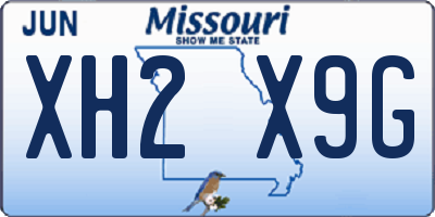 MO license plate XH2X9G