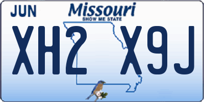 MO license plate XH2X9J