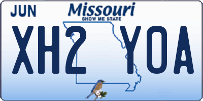 MO license plate XH2Y0A