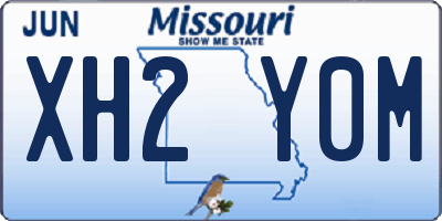 MO license plate XH2Y0M