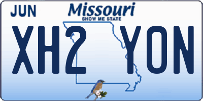 MO license plate XH2Y0N