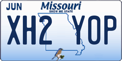MO license plate XH2Y0P