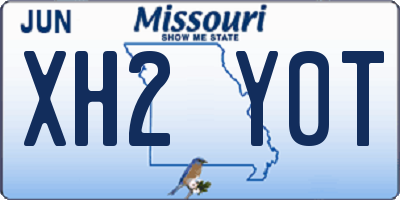 MO license plate XH2Y0T