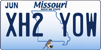 MO license plate XH2Y0W