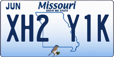 MO license plate XH2Y1K