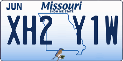 MO license plate XH2Y1W