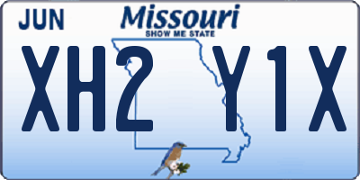MO license plate XH2Y1X