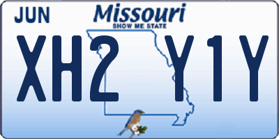 MO license plate XH2Y1Y