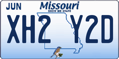 MO license plate XH2Y2D