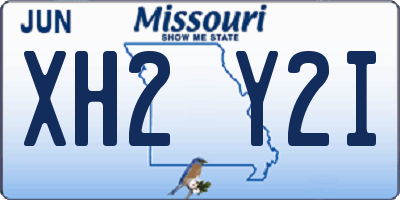 MO license plate XH2Y2I