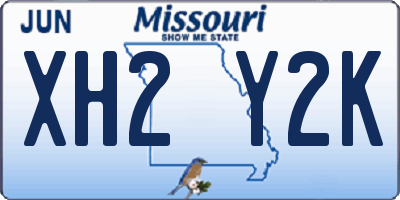 MO license plate XH2Y2K
