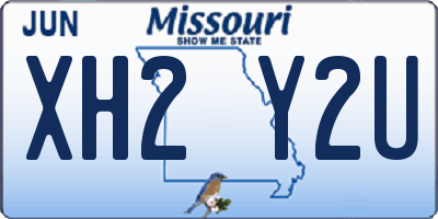 MO license plate XH2Y2U