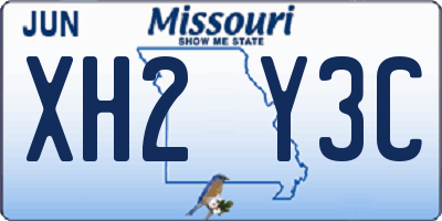 MO license plate XH2Y3C
