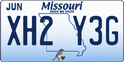 MO license plate XH2Y3G