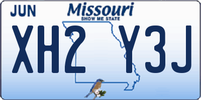 MO license plate XH2Y3J