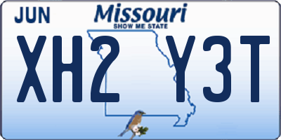 MO license plate XH2Y3T