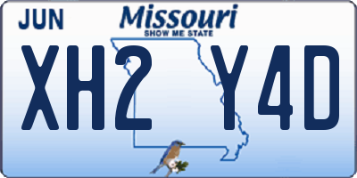 MO license plate XH2Y4D