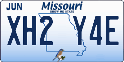 MO license plate XH2Y4E