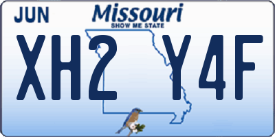 MO license plate XH2Y4F