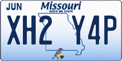 MO license plate XH2Y4P