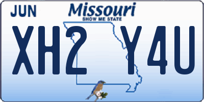 MO license plate XH2Y4U