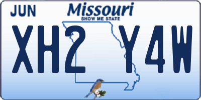 MO license plate XH2Y4W