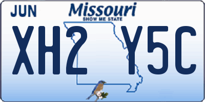 MO license plate XH2Y5C