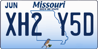 MO license plate XH2Y5D