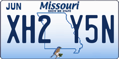 MO license plate XH2Y5N