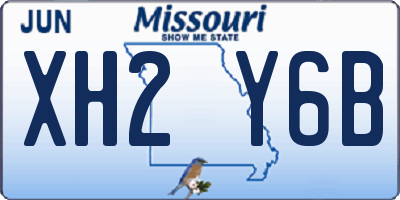 MO license plate XH2Y6B
