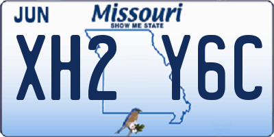 MO license plate XH2Y6C