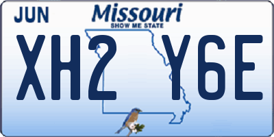 MO license plate XH2Y6E