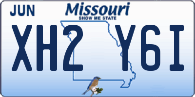 MO license plate XH2Y6I