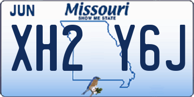 MO license plate XH2Y6J