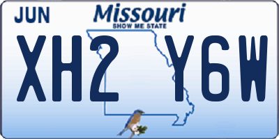 MO license plate XH2Y6W