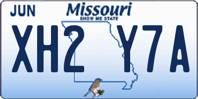 MO license plate XH2Y7A