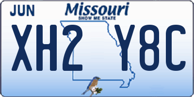 MO license plate XH2Y8C