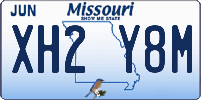 MO license plate XH2Y8M