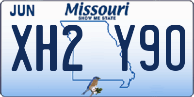 MO license plate XH2Y9O