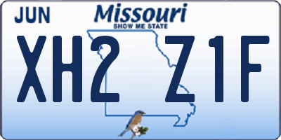 MO license plate XH2Z1F