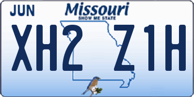 MO license plate XH2Z1H