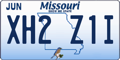 MO license plate XH2Z1I