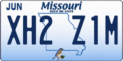 MO license plate XH2Z1M