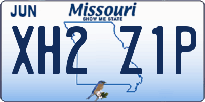 MO license plate XH2Z1P