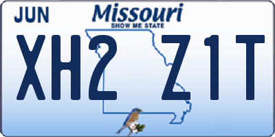 MO license plate XH2Z1T