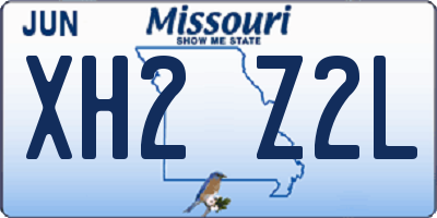 MO license plate XH2Z2L